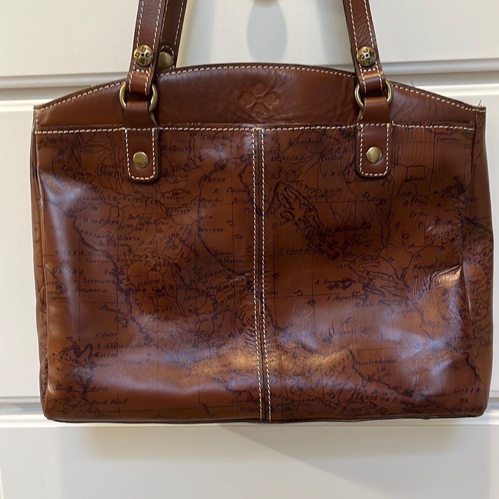 Patricia Nash Poppy Top Zip Map Tote Handbag 👜 Like New